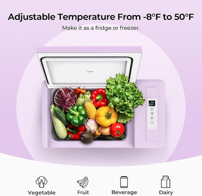 BougeRV Purple 23Quart Portable Refrigerator, 12 Volt Fridge 22L, Portable - Image 4