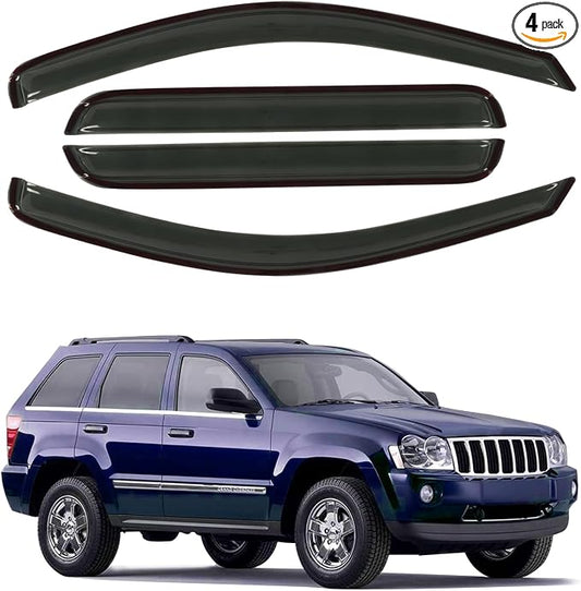 Rain Guard Fit for 2005-2010 Jeep Grand Cherokee, Outside Mount Side Window by CHYKORLA