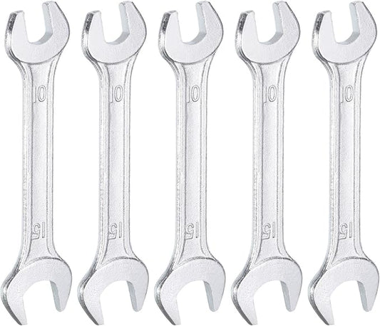 HARFINGTON 5pcs Double Open End Wrench 10mm x 15mm Metric 15 Degree Offset by HARFINGTON