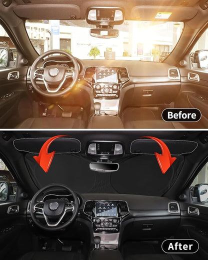 Windshield Sun Shade for Jeep Grand Cherokee SUV 2011-2026 Front Sunshade Car - Image 2