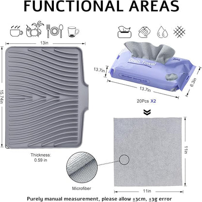 Silicone Dish Drying Mat, Stone Drying Mat - Image 2