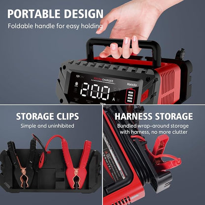 Haisito 20 Amp Lithium Battery Charger, 12V and 24V Lifepo4, Lead-Acid Portable - Image 5