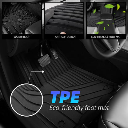 Tesla Model Y Floor Mats for Tesla Model Y 2020-2024, TPE All Weather Custom - Image 3