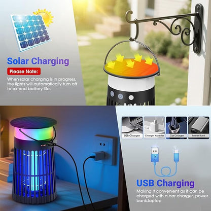 Solar Bug Zapper Outdoor, Portable Electric Mosquito Killer - Image 2