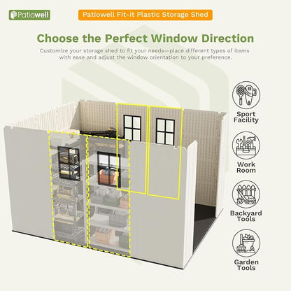 Patiowell 8 x 10 FT Resin Outdoor Storage Shed - Image 9