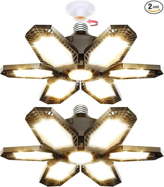 TANBABY 2 Pack Garage Light Warm 150W Led 3000k Garage Lighting 12000LM by Tanbaby