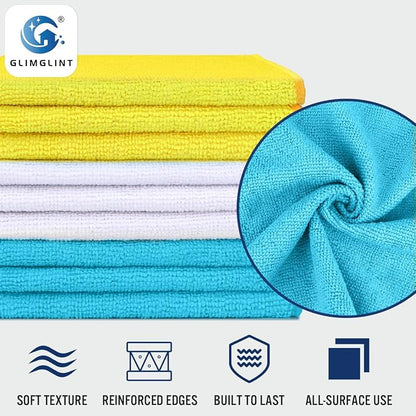 GLIMGLINT Microfiber Cleaning Cloth, 150 Pack Cleaning Rags, Cleaning Towels - Image 3