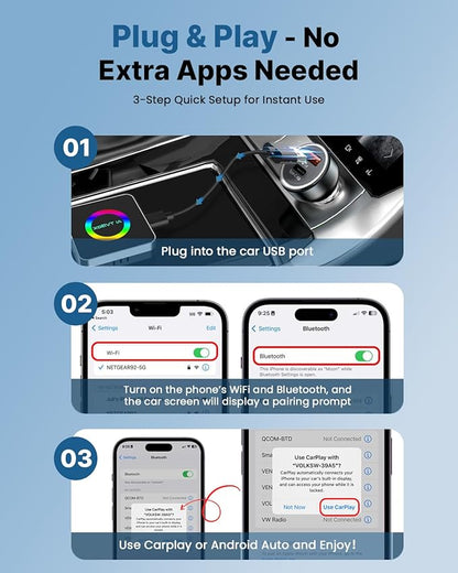 Sehawei Wireless CarPlay & Android Auto Adapter 2025 - Image 3