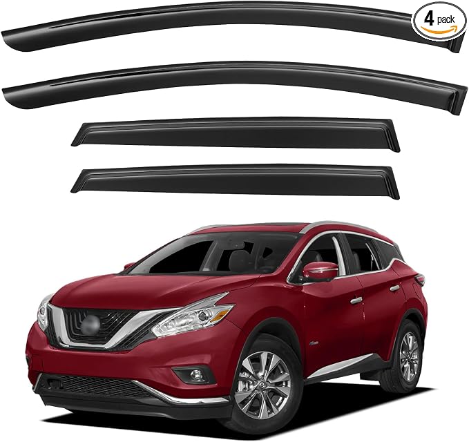 Window Visors Rain Guards for 2015-2024 Nissan Murano, Out-Channel Window Vent by YQAUTEC