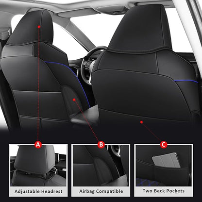 MIROZO Rav4 Seat Covers Full Set, Faux Leather Car Seat Covers Compatible - Image 3