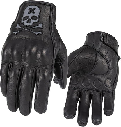 Goatskin Leather Motorcycle Motorbike Powersports Racing Gloves Reflective by Keebik