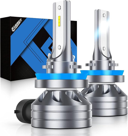 H11/H8/H16 LED Driving Fog Light Bulbs, 12000LM 400% Brighter Fanless, 6500K by Fahren