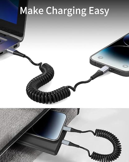Coiled USB C Cable, 2 Pack USB Type C Coiled Cable - Image 4