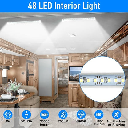 Linkstyle 4PCS 12V LED Interior Light Bar, 192LEDs 12V LED Light Strip - Image 2