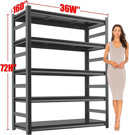 Metal Garage Shelving Unit, Heavy Duty 5-Tier Adjustable Storage shelves - Image 3