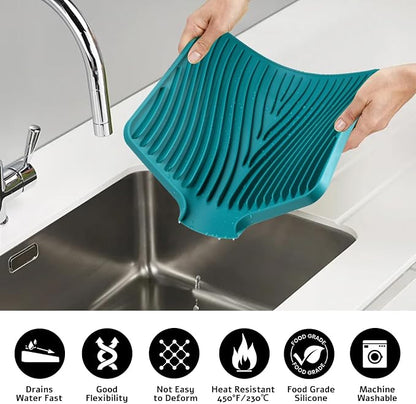 Silicone Dish Drying Mat for Kitchen Counter, Dish Drying Pad, Non-Slip Drain - Image 5
