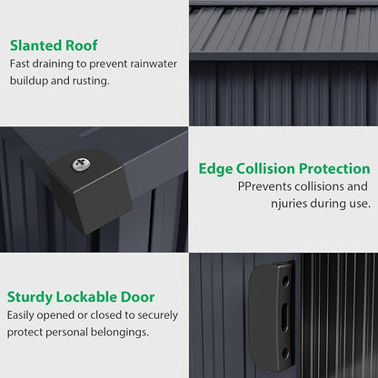 10x10 Ft Outdoor Storage Shed, Steel Utility Tool Shed - Image 3