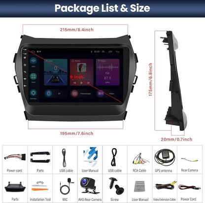 2+64G Android 13 Car Stereo for Hyundai Santa Fe IX45 2013-2018 - Image 2