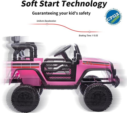 4WD Kids Ride on Car Truck, 12V 7Ah Kids Electric Vehicles Car Ride on Toy - Image 6