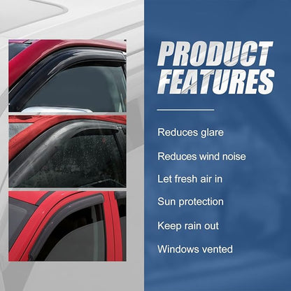 Auto Dynasty Set of 2 Carbon Fiber Pattern Window Visors Compatible - Image 4