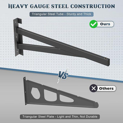2 Pack Heavy Duty Garage Wall Shelving Set, Wall Mounted Garage Shelves 500lbs - Image 8