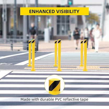 Safety Bollard 4 Packs, 42 Inch Height Steel Post, 4.5 Inch Diameter Parking - Image 3