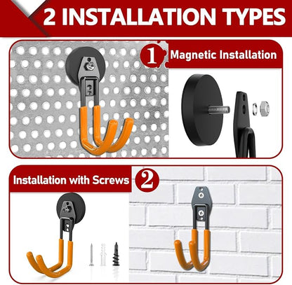 3-H Heavy Duty Magnet Garage Hooks 4 Pack, J Shape Strong Magnetic Hooks - Image 2