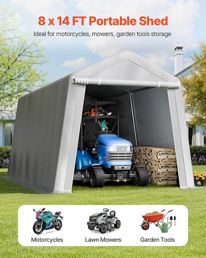 VEVOR Outdoor Storage Shed, 8 x 14 ft Portable Storage Tent - Image 2