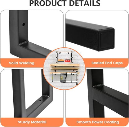 4 Pack Wood Organizer and Lumber Storage Rack Wall Mount, Heavy Duty Wood - Image 7