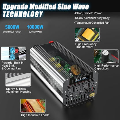5000W Power Inverter 12V to 110V/120V DC to AC - Image 5