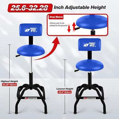 Shop Stool with Backrest, Mechanic Garage Stool - Image 2