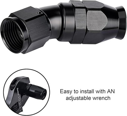 EVIL ENERGY 12AN 30 Degree PTFE One Piece Full Flow End Hose Fitting Aluminum - Image 6