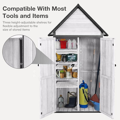 Outdoor Storage Shed with Floor and Waterproof Roof - Image 5