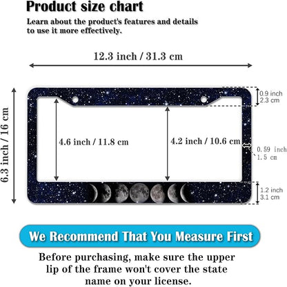 Automotive Exterior Accessories Black and White License Plate Frames Celestial - Image 2