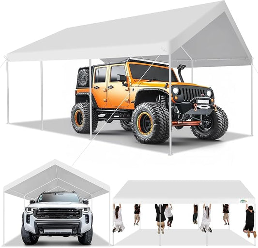 COBIZI Carport 12x20ft Heavy Duty Portable Garage, 2.0 Powder Coated Frame by COBIZI