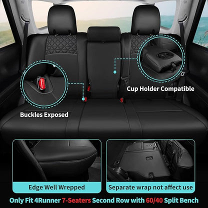 Seat Covers for Toyota 4Runner 2011-2024, Faux Leather Car Seat Cover Full Set - Image 3