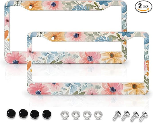 Flowers Floral License Plate Frames by LMUCYISYIS