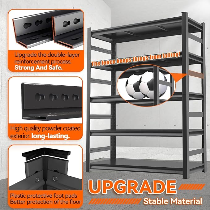 Metal Shelving, Garage Shelves Series, Heavy Duty Storage Shelf, Large - Image 5