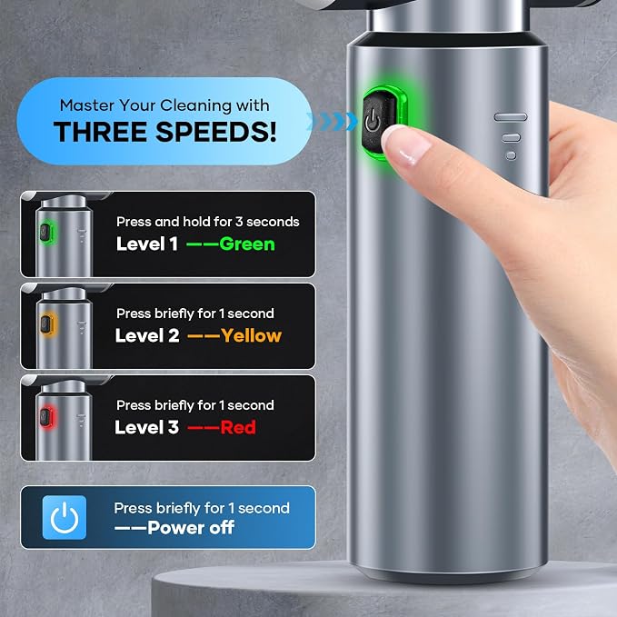 MENDED Handheld Car Vacuum Cleaner Portable Cordless, 3 in 1 High Power Hand - Image 8
