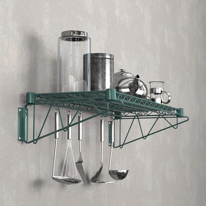 14" x 36" Green Epoxy Wire Wall Mount Shelf - Image 6