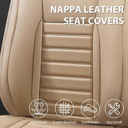 CAR PASS Nappa Leather Car Seat Covers Full Set, Luxury Seat Protector - Image 3