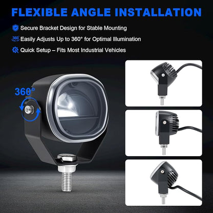 Forklift Arc Safety Light, LED Warning Lamp Blue Line Projection, Aluminum - Image 4