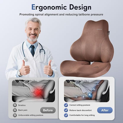 Coverado Memory Foam Car Seat Cushion and Lumbar Support Pillow - Image 4