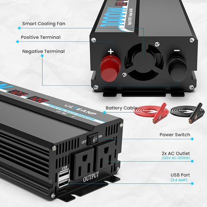 1000W Pure Sine Wave Power Inverter - Image 6