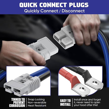 2/0 Gauge 30 FT Heavy Duty Jumper Cables, 1500Amp Quick Connect Booster Cables - Image 2