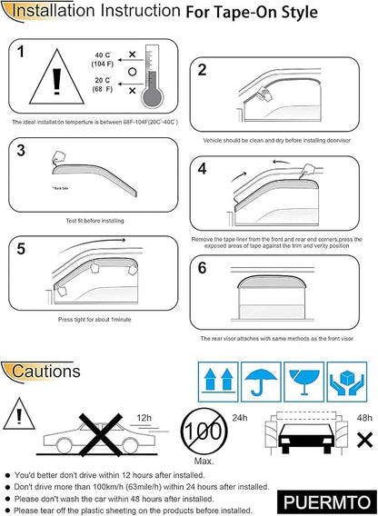 94656 Side Window Wind Deflector, Window Visor fit - Image 6