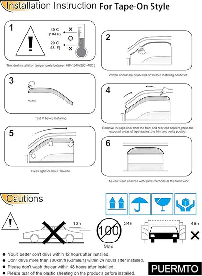 94376 Side Window Wind Deflector, Window Visor fit - Image 6