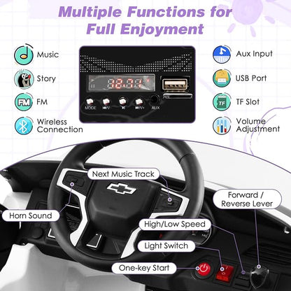 Costzon Ride on Car, 12V Licensed Chevrolet Tahoe Battery Powered Electric - Image 3