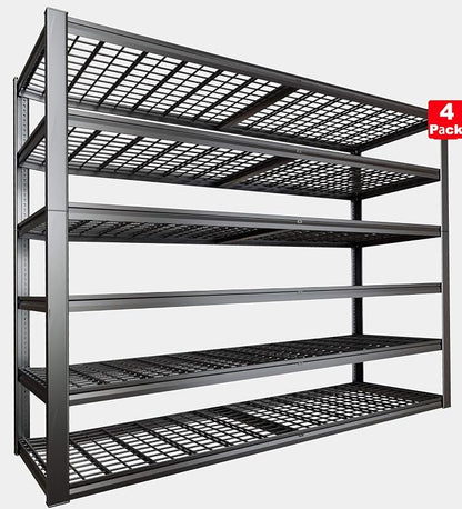 65" W Garage Shelving Heavy Duty, 6 Tier Garage Shelves, Adjustable Storage - Image 4