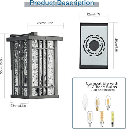 2-Light Outdoor Wall Light E26 Base Metal Frame - Image 2